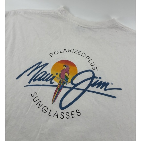 Maui Jim Other - VNTG 90s Maui Jim Sunglasses Shirt Parrot White Long Sleeve Sz 2XL Made In USA